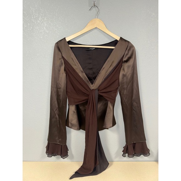 Luly Yang Tops - Y2K Style Luly Yang Couture Niobe Silk Charmeuse Jacket Tie Sash Ruffle Cuff NWT